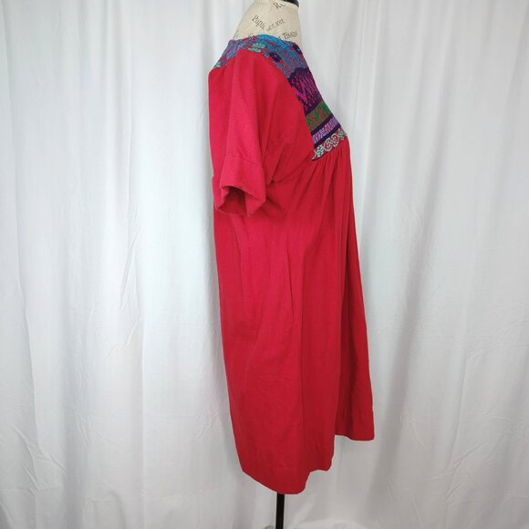 Vintage Huipil Dress X Small Red Indigenous - Picture 7 of 9